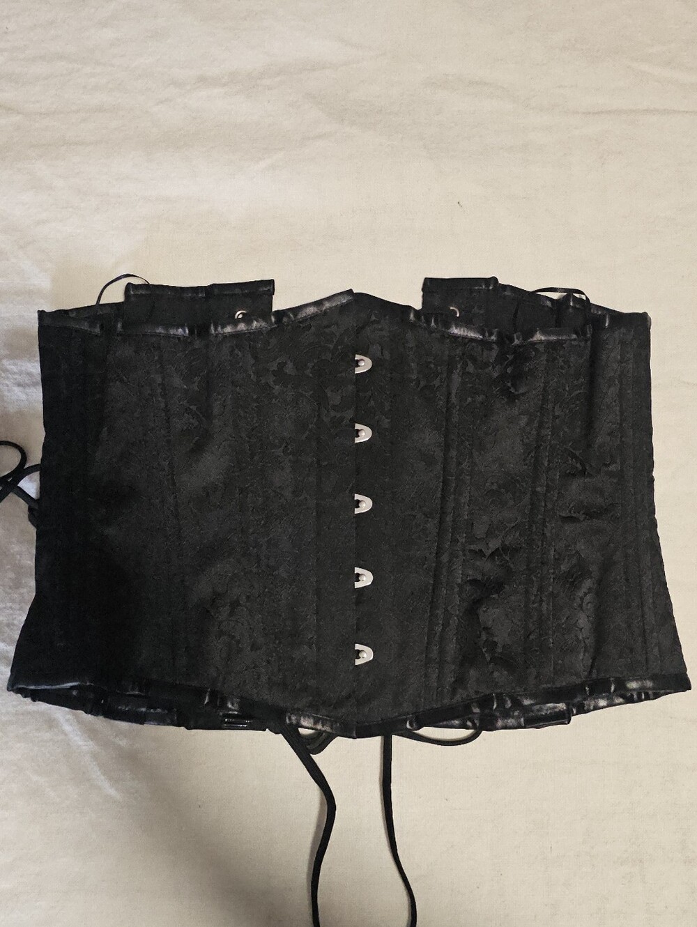 Vintage goth Underbust Blacl Brocade Corset